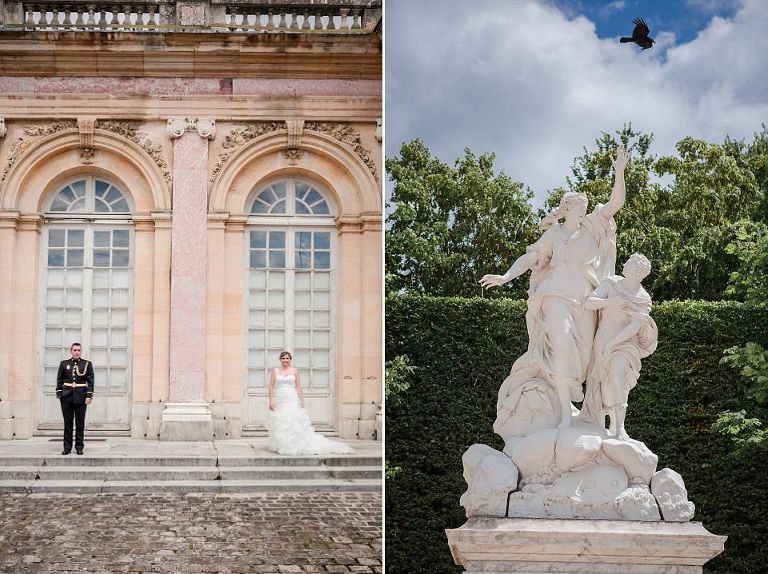 séance photo après le mariage à versailles et grand trianon